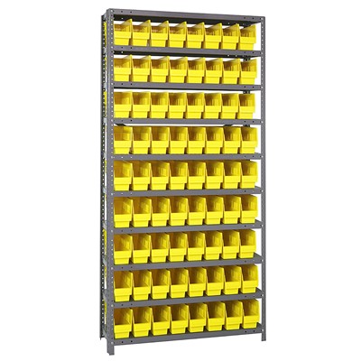 Quantum Steel Shelving System with 72 Yellow Bins 1875-203YL