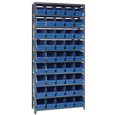 Quantum Steel Shelving System with 45 Blue Bins 1875-204BL