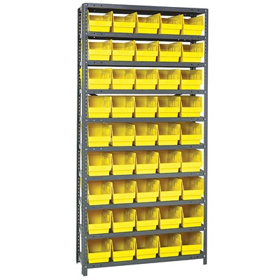 Quantum Steel Shelving System with 45 Yellow Bins 1875-204YL