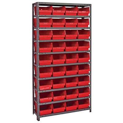 Quantum Steel Shelving System with 36 Red Bins 1875-208RD