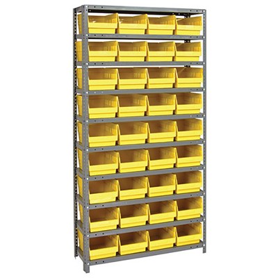 Quantum Steel Shelving System with 36 Yellow Bins 1875-208YL