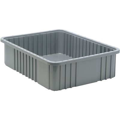 Quantum 6" Tall Gray Dividable Grid Container - Case of 20