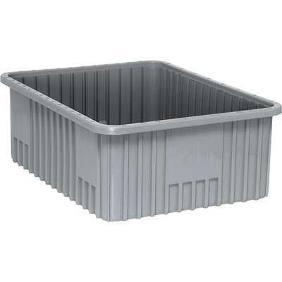 Quantum 8" Tall Gray Dividable Grid Container - Case of 3