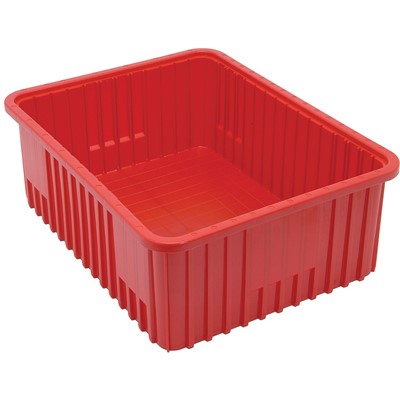 Quantum 8" Tall Red Dividable Grid Container - Case of 3
