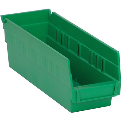 Quantum Storage Green Shelf Bins with 7 Dividers - Case of 36 QSB101GN