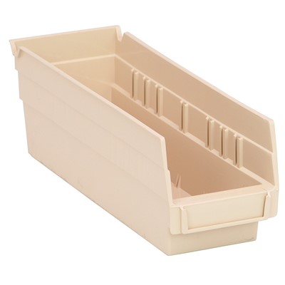 Quantum Ivory Shelf Bins with 7 Dividers - Case of 36 QSB101IV