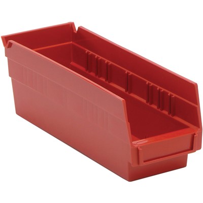 Quantum Storage Red Shelf Bins with 7 Dividers - Case of 36 QSB101RD