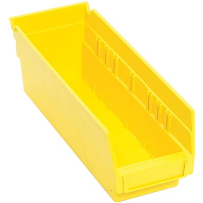 Quantum 6 Bin Yellow Shelf Bins with 7 Dividers - Case of 36