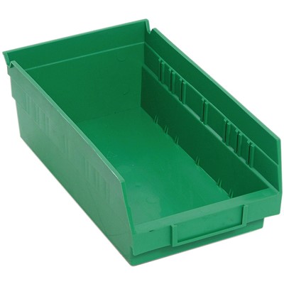 Quantum Storage Green Shelf Bins with 9 Dividers - Case of 30 QSB102GN