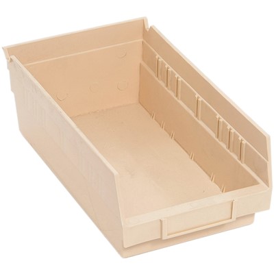 Quantum Storage Ivory Shelf Bins with 9 Dividers - Case of 30 QSB102IV