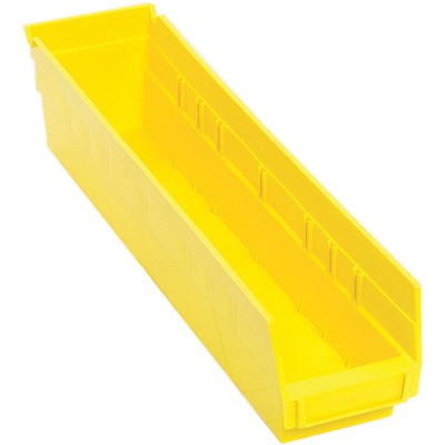 Quantum Yellow Shelf Bins with 7 Dividers - Case of 20 QSB103YL