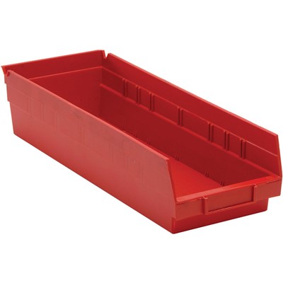 Quantum Red Shelf Bins with 7 Dividers - Case of 20 QSB104RD