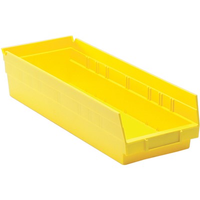 Quantum Yellow Shelf Bins with 7 Dividers - Case of 20 QSB104YL