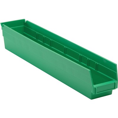 Case of 16 Quantum Storage Green Shelf Bins with 7 Dividers QSB105GN