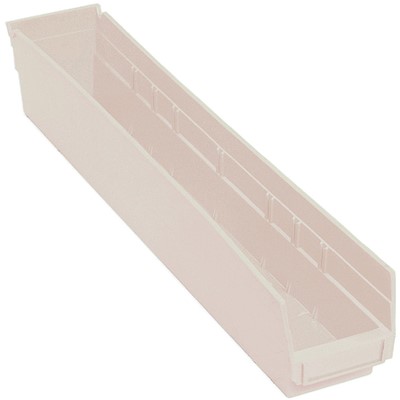 Case of 16 Quantum Storage Ivory Shelf Bins with 7 Dividers QSB105IV
