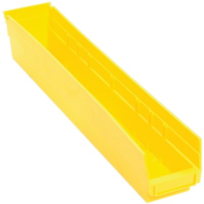Case of 16 Quantum Storage Yellow Shelf Bins with 7 Dividers QSB105YL
