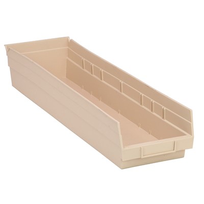 Case of 8 Quantum Storage Ivory Shelf Bins with 7 Dividers QSB106IV