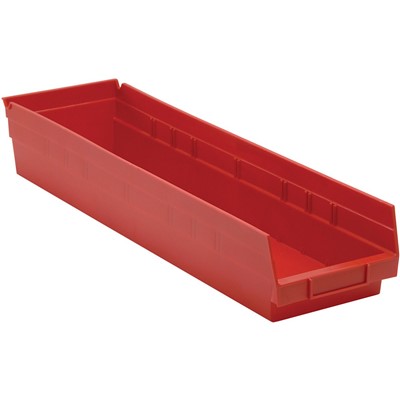 Case of 8 Quantum Storage Red Shelf Bins with 7 Dividers QSB106RD