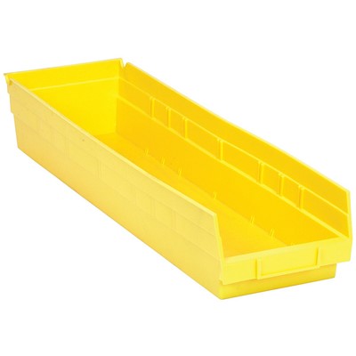 Case of 8 Quantum Storage Yellow Shelf Bins with 7 Dividers QSB106YL