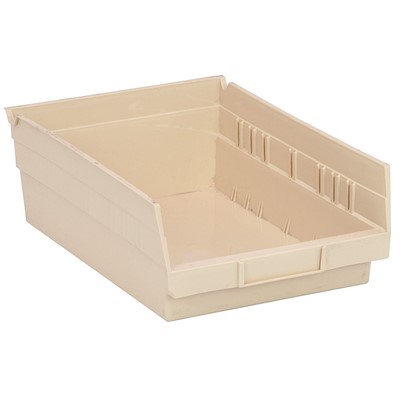 Case of 20 Quantum Ivory Shelf Bins with 7 Dividers QSB107IV