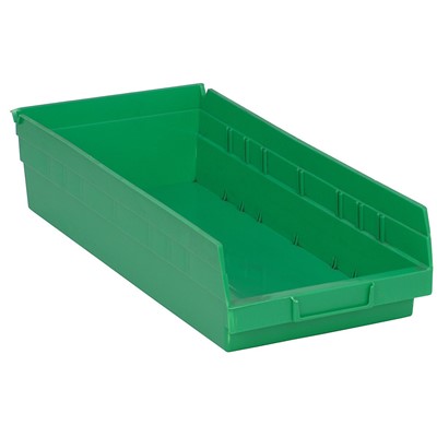 Case of 10 Quantum Storage Green Shelf Bins with 7 Dividers QSB108GN