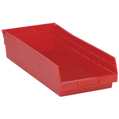 Case of 10 Quantum Storage Red Shelf Bins with 7 Dividers QSB108RD