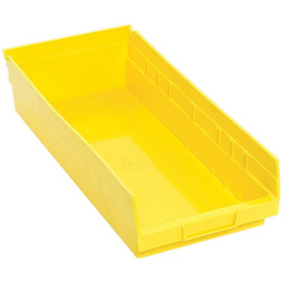 Case of 10 Quantum Yellow Shelf Bins with 7 Dividers QSB108YL