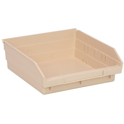 Case of 8 Quantum Storage Ivory Shelf Bins with 7 Dividers QSB109IV