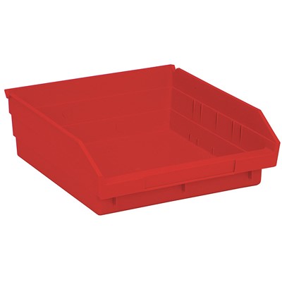 Case of 8 Quantum Storage Red Shelf Bins with 7 Dividers QSB109RD