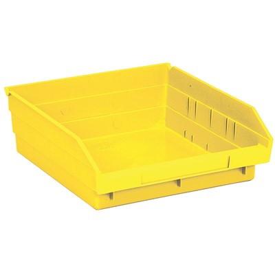Case of 8 Quantum Yellow Shelf Bins with 7 Dividers QSB109YL