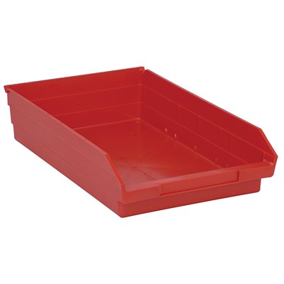 Case of 8 Quantum Red Shelf Bins with 7 Dividers QSB110RD