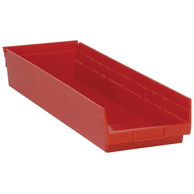 Case of 6 Quantum Red Shelf Bins with 7 Dividers QSB114RD