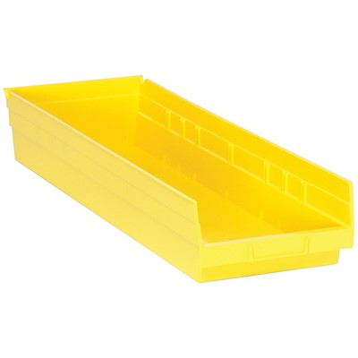 Quantum 24 Bin Yellow Shelf Bins with 7 Dividers - Case of 8