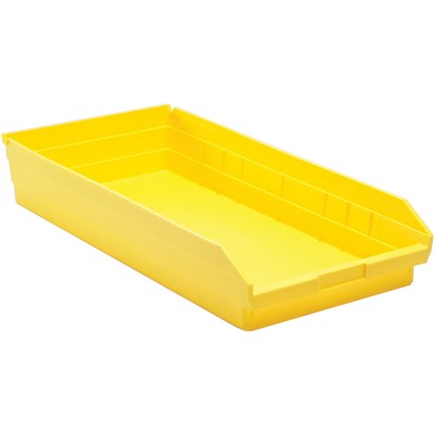 Case of 6 Quantum Yellow Shelf Bins with 7 Dividers QSB116YL