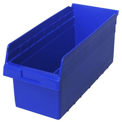 Case of 10 Quantum Blue 7 Slot Store-More Shelf Bins QSB808BL