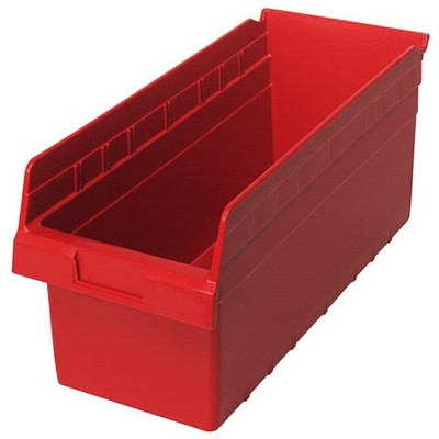 Case of 10 Quantum Red 7 Slot Store-More Shelf Bins QSB808RD