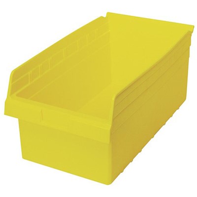Case of 8 Quantum Yellow 7 Slot Store-More Shelf Bins QSB810YL
