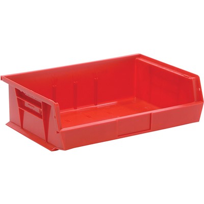 Quantum 10-7/8"x16-1/2"x5" Red Ultra Series Stack & Hang Bins - Case of 6