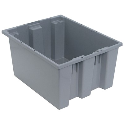 Case of 6 Quantum 10" Gray Stack & Nest Totes SNT190GY