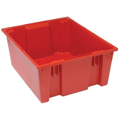 Case of 3 Quantum 10" Red Stack & Nest Totes SNT225RD