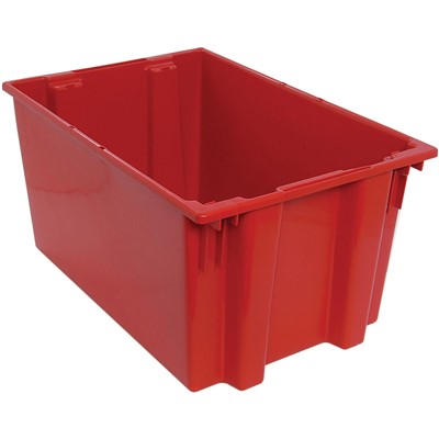 Case of 3 Quantum 15" Red Stack & Nest Totes SNT300RD
