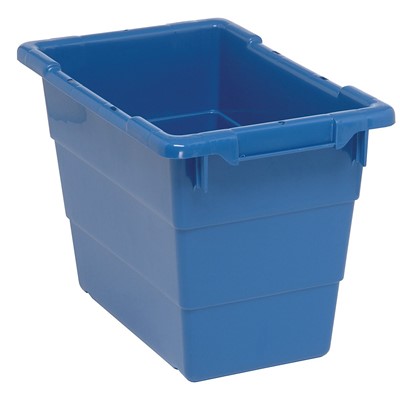 Case of 6 Quantum Blue 12" Tall Cross Stack Tote TUB1711-12BL