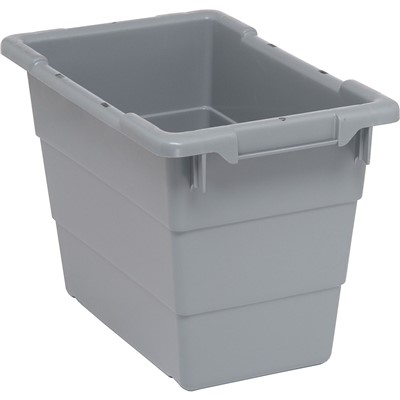 Case of 6 Quantum Gray 12" Tall Cross Stack Tote TUB1711-12GY