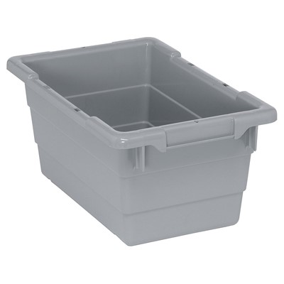 Case of 6 Quantum Gray 8" Tall Cross Stack Tote TUB1711-8GY