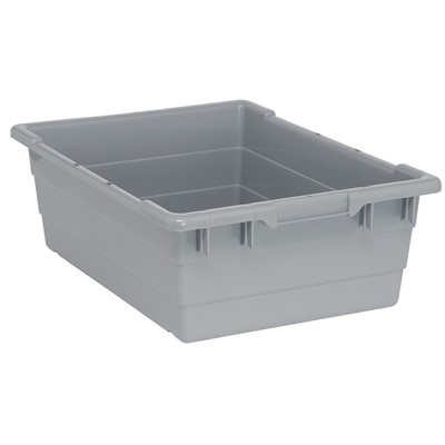 Case of 6 Quantum Gray 23.75" Wide Cross Stack Tote TUB2417-8GY