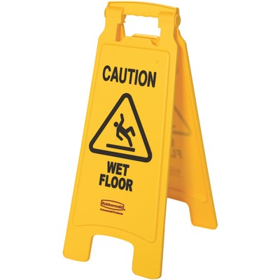Sign 2-Sided Caution Wet Floor - RUB-6112-77-YLW