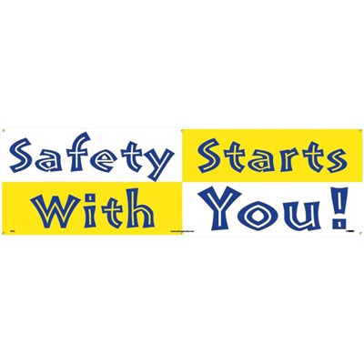 Banner 3ftx10ft PE Safety Starts With - SIG-BT23