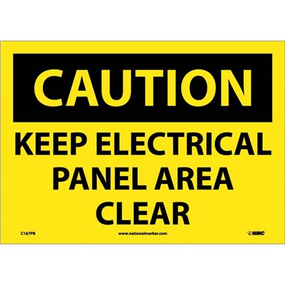 NMC 10"x14" Keep Electrical Panel Area Clear - Caution Sign