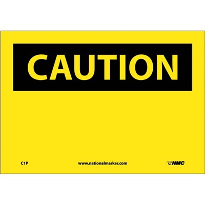 NMC 7"x10" Blank - Adhesive Back Caution Sign C1P