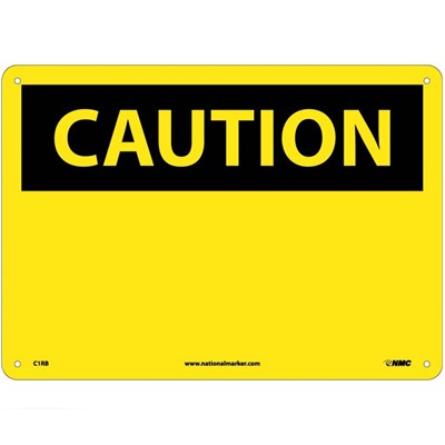 NMC 10"x14" Blank - Rigid Plastic Caution Sign C1RB
